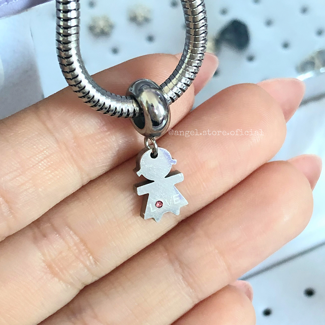 BERLOQUE MENINA PEDRA ROSA