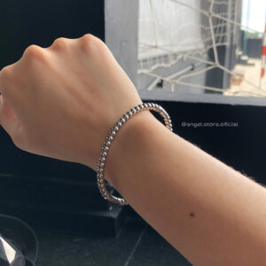 BRACELETE BOLINHAS PRATEADAS