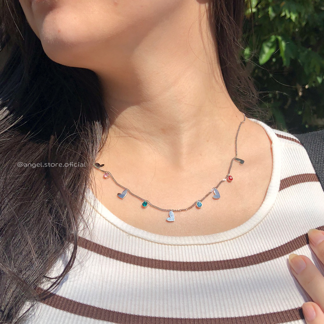 COLAR RAINBOW CORAÇÃO