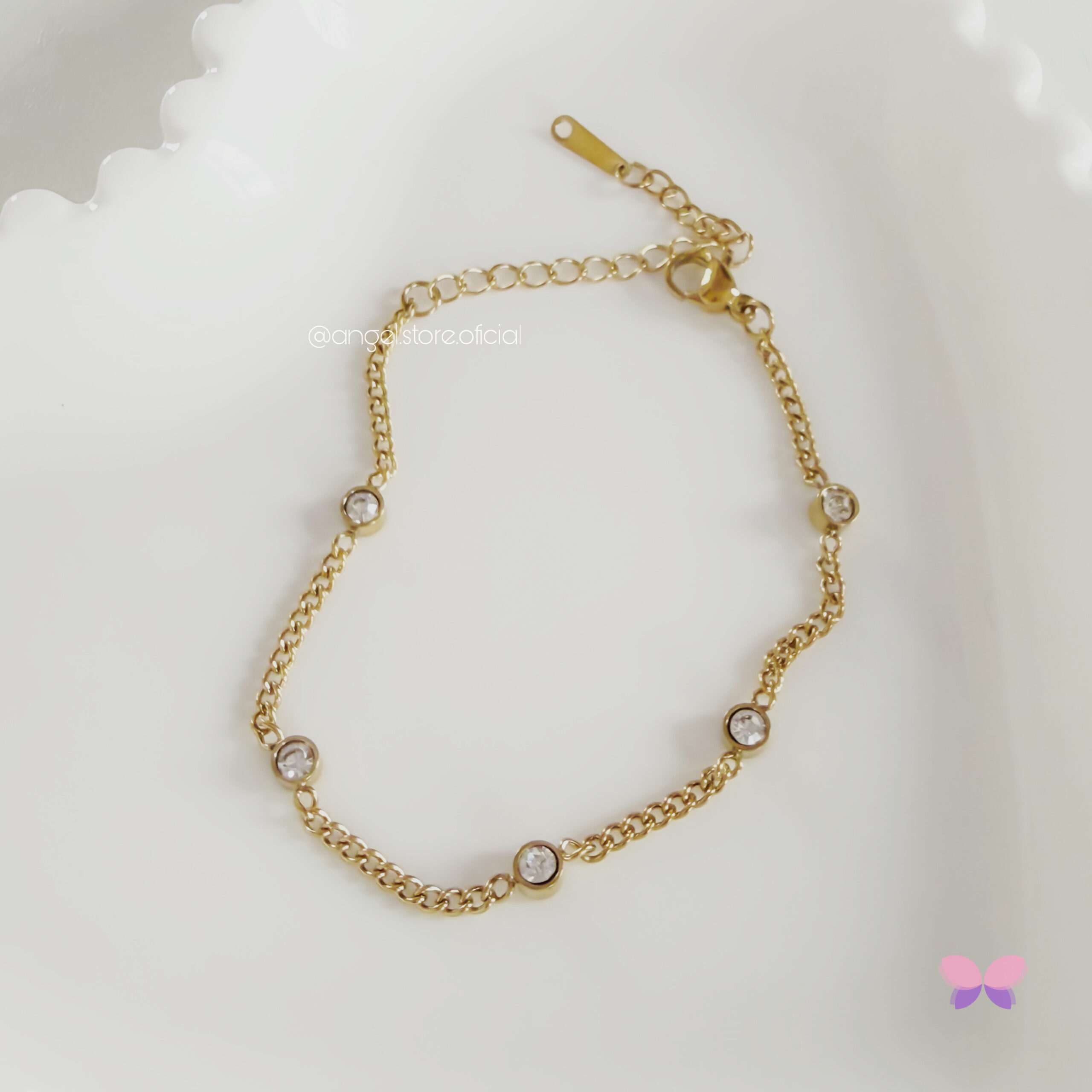 PULSEIRA MAR DE PONTO DE LUZ DOURADA