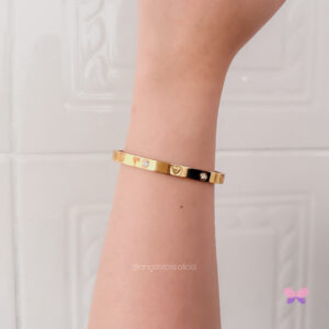 BRACELETE CORAÇÃO DE LUZ DOURADO