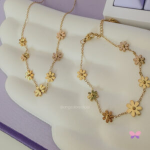 CONJUNTO JARDIM DE FLORES DOURADO