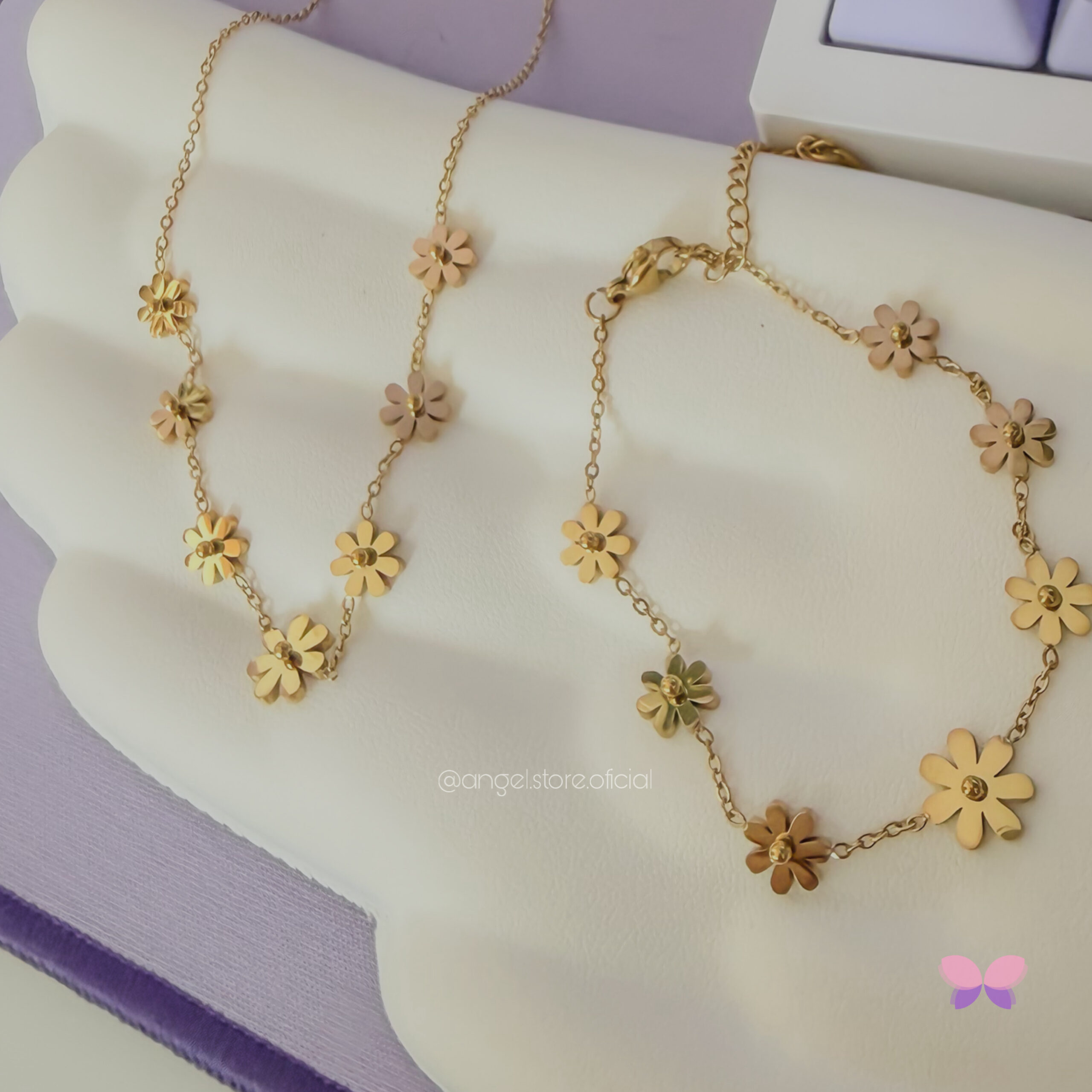CONJUNTO JARDIM DE FLORES DOURADO