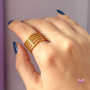 ANEL PONTILHADOS SUAVES DOURADO