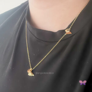 COLAR BORBOLETA MAE E FILHA DOURADO