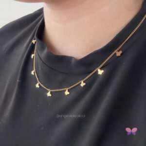 COLAR MINI BORBOLETAS DOURADO