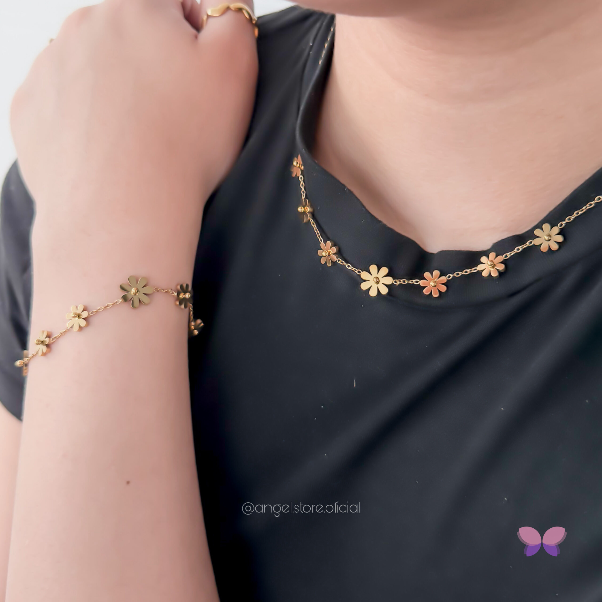 CONJUNTO JARDIM DE FLORES DOURADO - Imagem 2